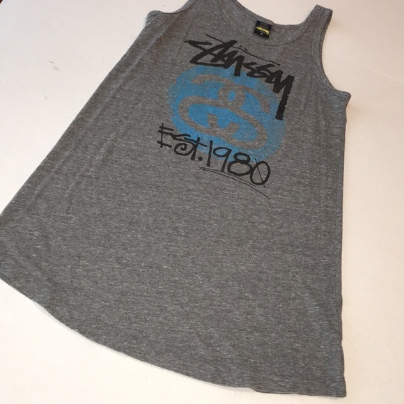 STUSSY | Racerback Tank Dress Gray Sz L - Picture 4 of 8